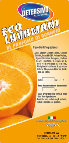 Sapone alla Spina Eco Lavamani Al profumo di arancio